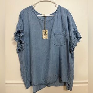 NWT Easel Boutique Denim top, 3xl